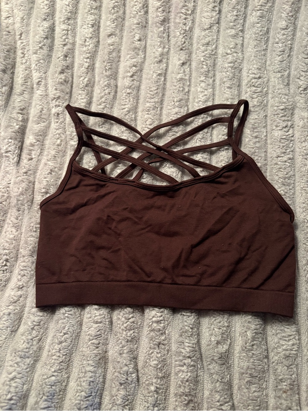 Zenana Outfitters Brown Strappy Sports Bralette
